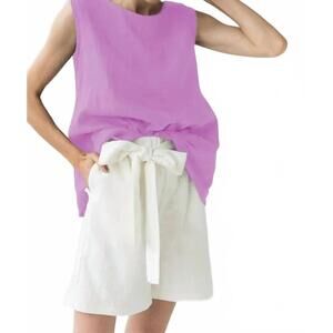 NEW LE MUSE women's linen tank top in pink